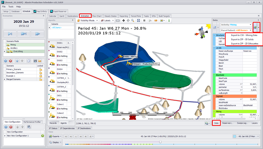 Animation Tab Export Options