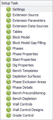 Setup tab