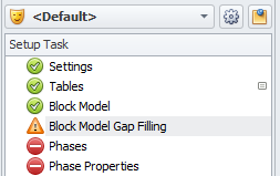 Setup tab