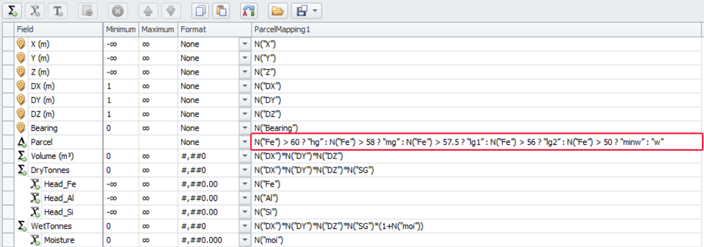 Block Model Custom Variables