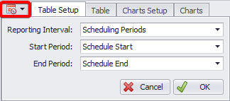 Change Time Settings button and its reporting intervals menu