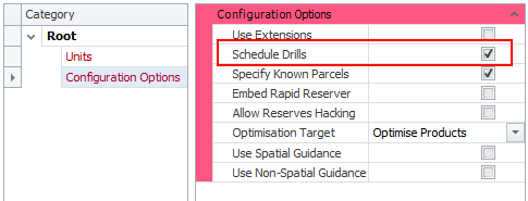 Schedule drills flag in the Configuration Options setup step