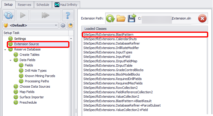 Select the site specific extension in the Extension Source step