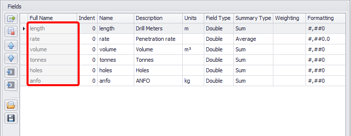Add reporting fields in the Drilling Fields step