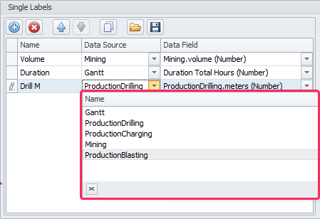 Select Data Source for each added label