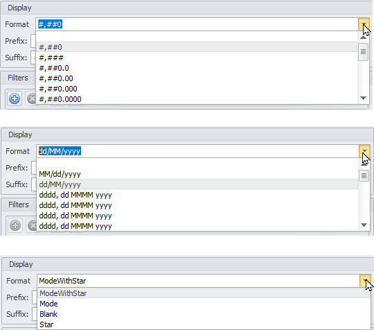 Number vs DateTime vs Text display formats