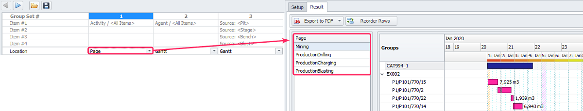 Activities displayed as pages