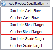 Adding Blend Targets for Stockpiles and Crushers