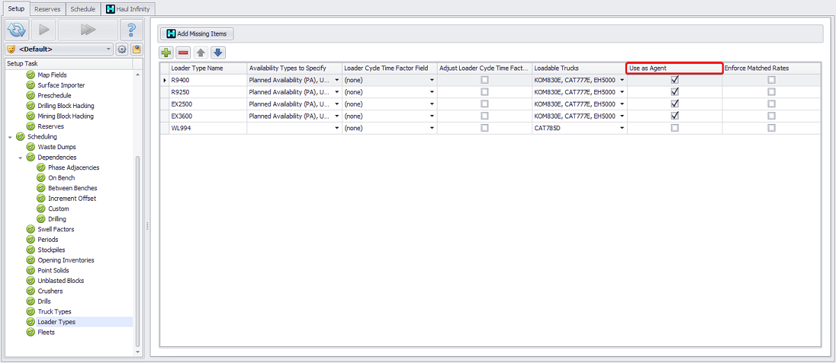 Loader Types step with Use as Agent option