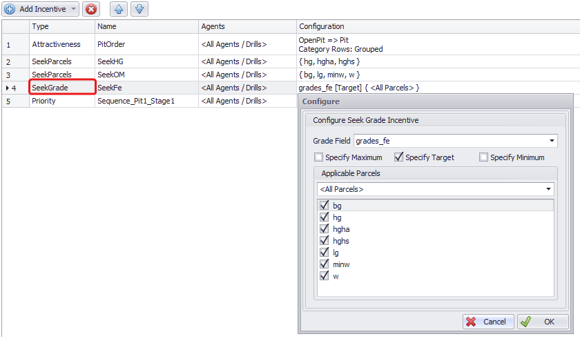 Configuring the grade incentive to seek a target quality