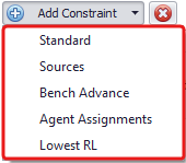 Types of Constraints available to control the schedule