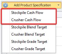 Adding Cash Flows for Stockpiles and Crushers