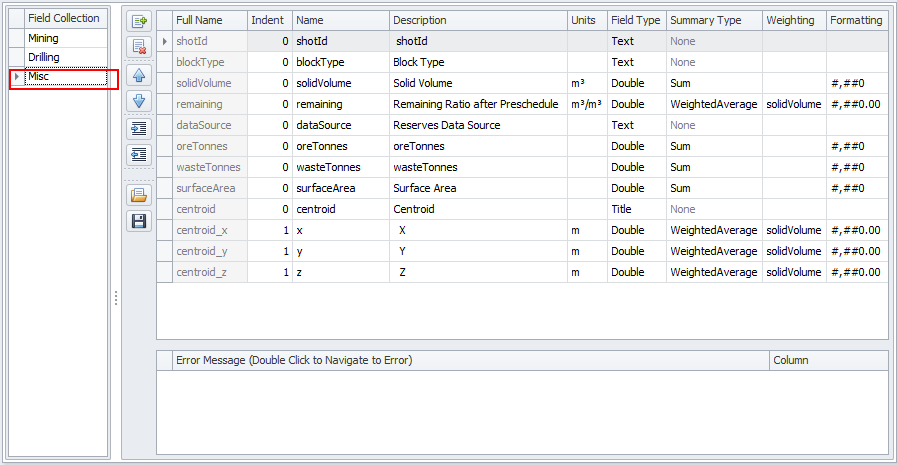 Misc Fields Collection Setup
