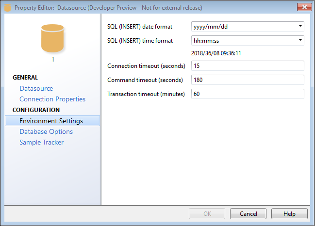 Property Editor: Environment Settings