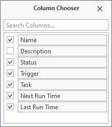 The Column Chooser dialog