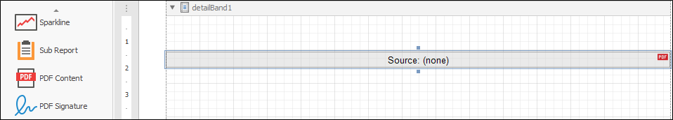 The PDF Content control button 