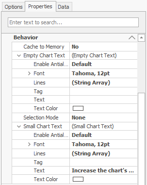 The Behaviour options 