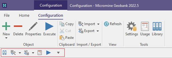 The Quick Access Menu below the ribbon