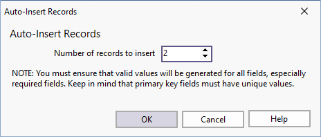 The Auto-Insert Records form