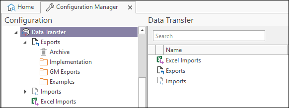 The Data Transfer component in the Configuration Manager