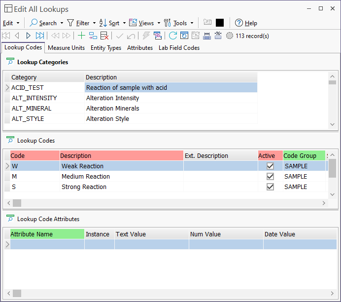 The Edit All Lookups Data View