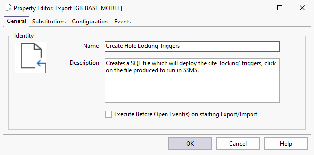 The Property Editor: Export form