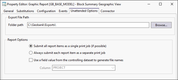 The Unattended Options for Graphic Reports