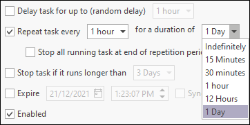 The for a duration of options