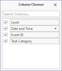 The Column Chooser dialog