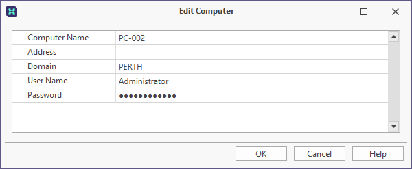The Edit Computer form with a second PC configured