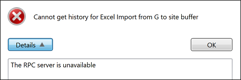 The Job Scheduler RPC error message