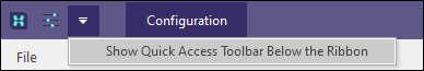 The Show Quick Access Toolbar Below the Ribbon option