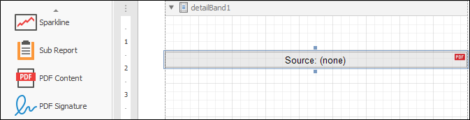 The PDF Content control button 