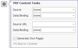 The PDF Content Tasks smart tag menu