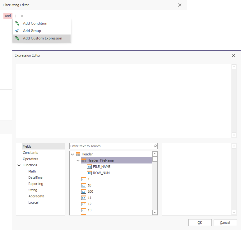 String Editor Filtering Data
