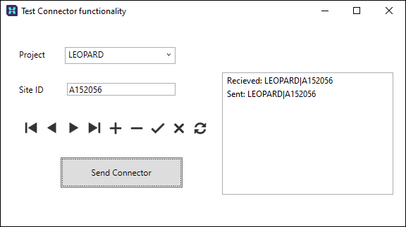 An example of a configured form with a Connector control