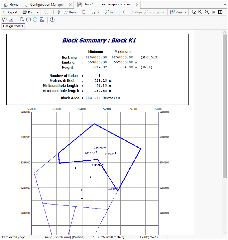The Block Summary Geographic View report
