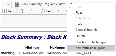 The New Vertical Tab Group option