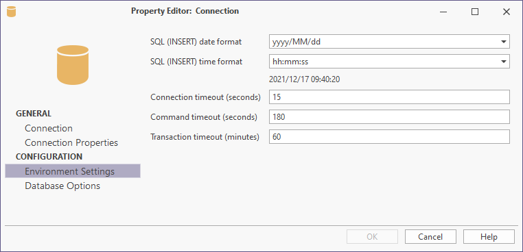 Property Editor: Environment Settings