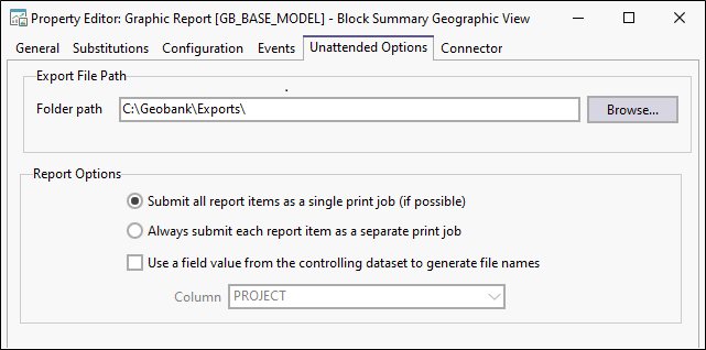 The Unattended Options for Graphic Reports