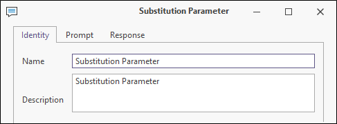 Input  The Input tab of the Substitution Parameter form