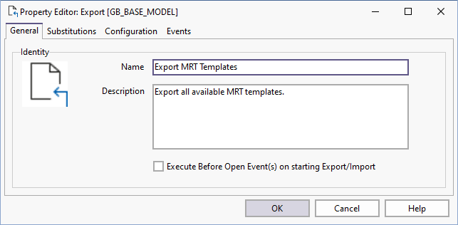 Property Editor: Export form