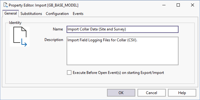 The Property Editor: Import form