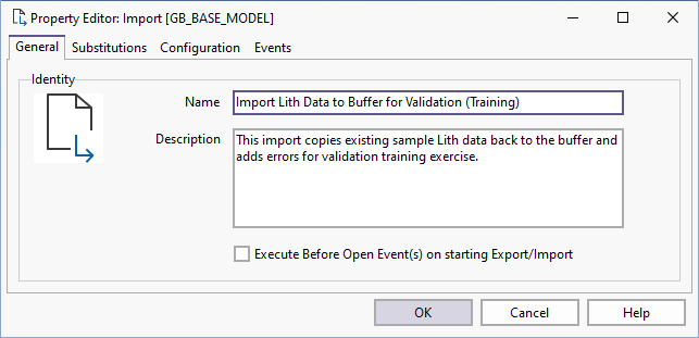 The Property Editor: Import form