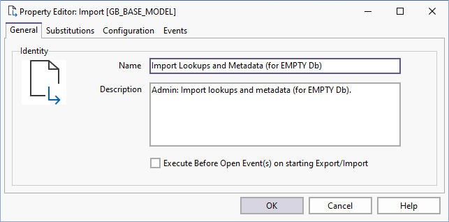 The Property Editor: Import form