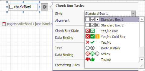 The Check Box Style options
