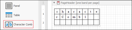 The Character Comb option with a Character Comb inserted
