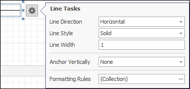 The Smart Tag menu for the Line control