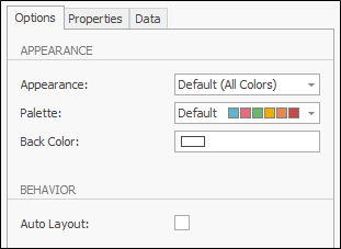 The Appearance Name drop down menu