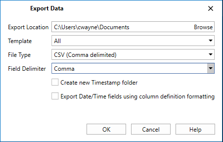 Exporting Data